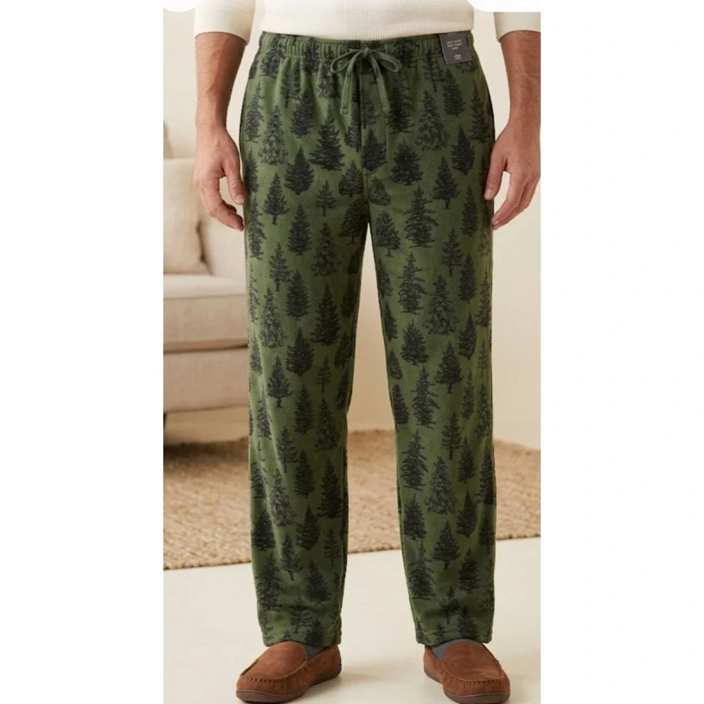 London Fog Light Weight softtouch CozyMen's Green Tree Christmas PajamaPants XXL